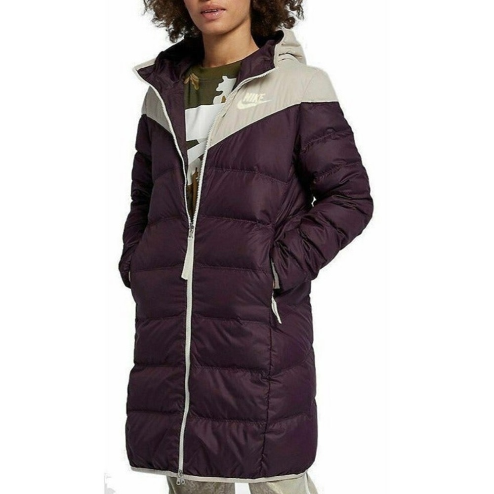 Nike Sportswear Reversible Down Fill Windrunner Parka Plum/Cream Women's Small
